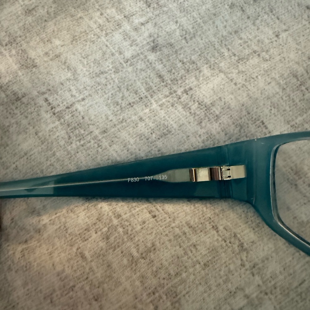 Fendi Blue Rectangular Glasses with Glossy Finish - Picture 5 of 6